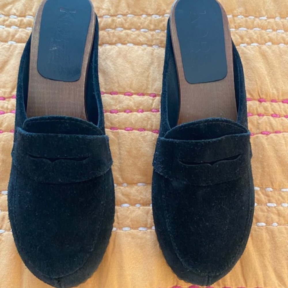 Michael Kors Black Suede Clogs